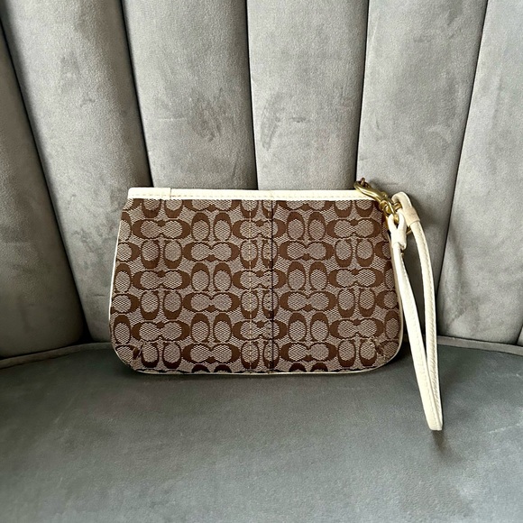 Coach Monogram Brown and Cream Wristlet - Picture 8 of 9